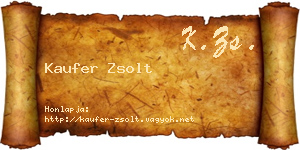 Kaufer Zsolt névjegykártya
